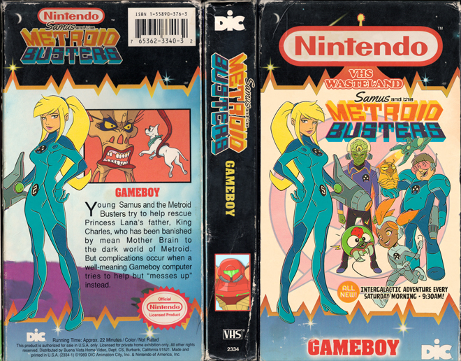 SAMUS AND THE METROID BUSTERS CUSTOM VHS COVER, MODERN VHS COVER, CUSTOM VHS COVER, VHS COVER, VHS COVERS